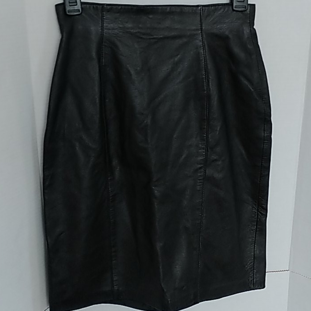 Evans Davies Lambnappa leather skirt black 4